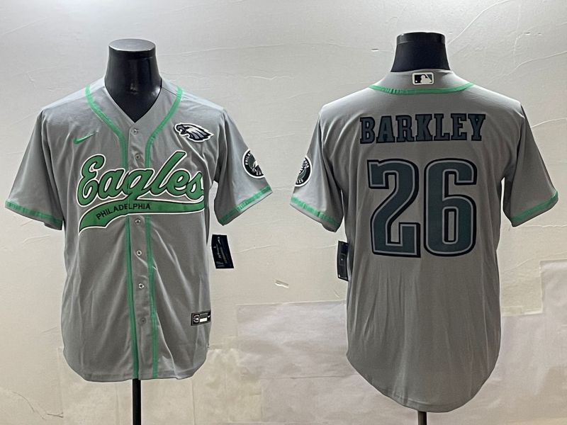 Men Philadelphia Eagles #26 Barkley Grey Jointly Name 2025 Nike Limited NFL Jersey style 3->philadelphia eagles->NFL Jersey